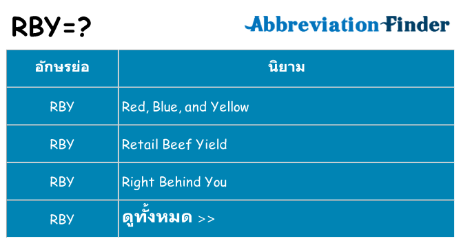 อะไรไม่ rby ถึง