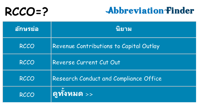 อะไรไม่ rcco ถึง