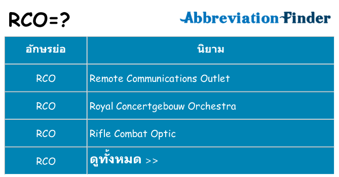 อะไรไม่ rco ถึง