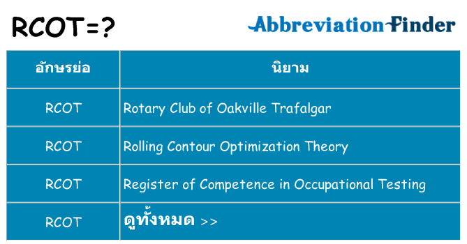 อะไรไม่ rcot ถึง