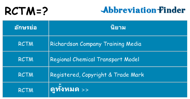 อะไรไม่ rctm ถึง