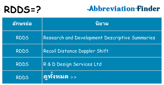 อะไรไม่ rdds ถึง