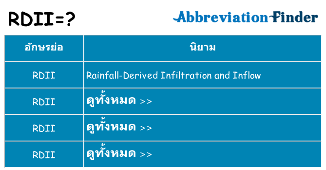 อะไรไม่ rdii ถึง