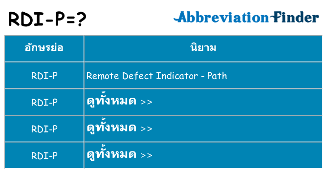 อะไรไม่ rdi-p ถึง