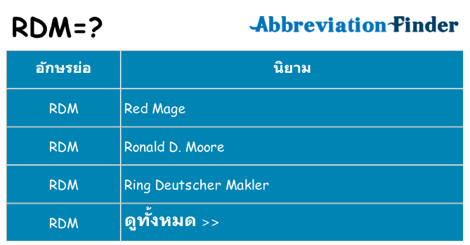 อะไรไม่ rdm ถึง