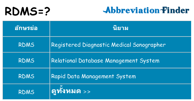 อะไรไม่ rdms ถึง