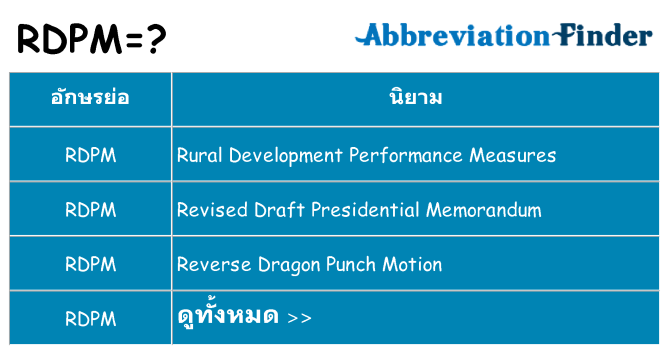 อะไรไม่ rdpm ถึง