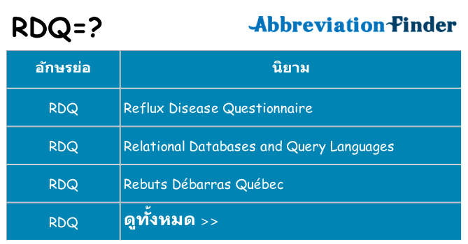 อะไรไม่ rdq ถึง
