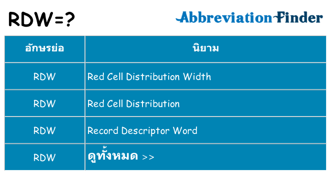 อะไรไม่ rdw ถึง