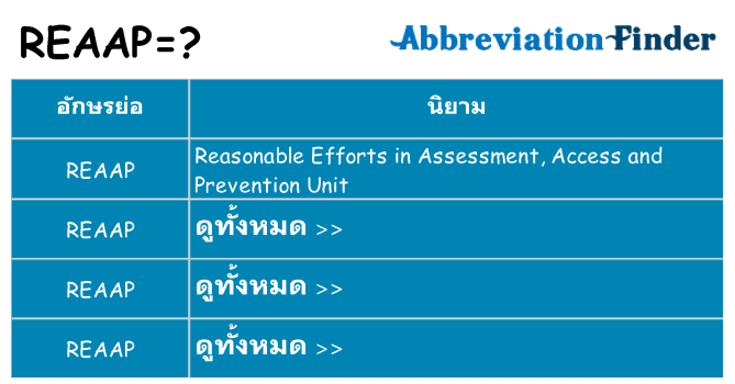 อะไรไม่ reaap ถึง