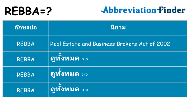 อะไรไม่ rebba ถึง