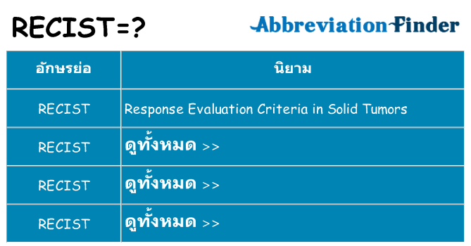 อะไรไม่ recist ถึง