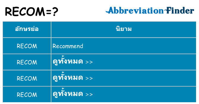อะไรไม่ recom ถึง