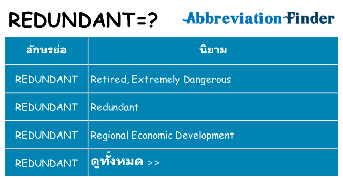 อะไรไม่ redundant ถึง