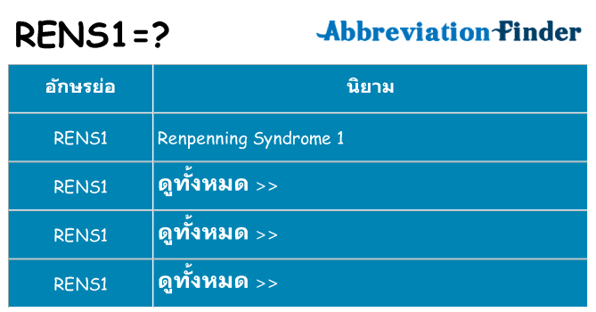 อะไรไม่ rens1 ถึง