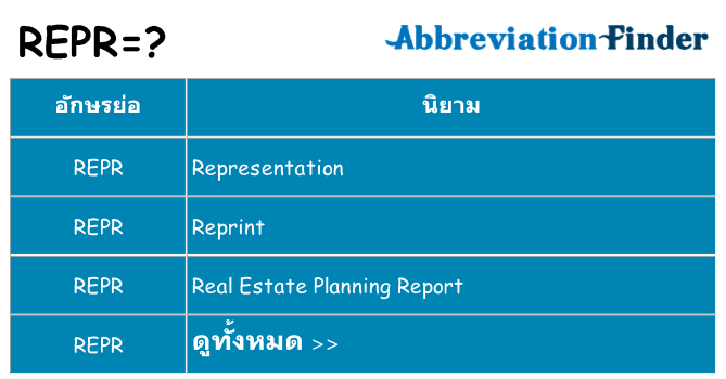 อะไรไม่ repr ถึง