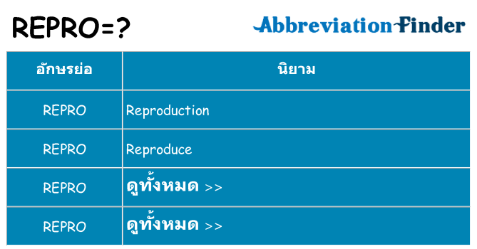อะไรไม่ repro ถึง