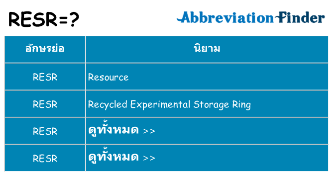 อะไรไม่ resr ถึง
