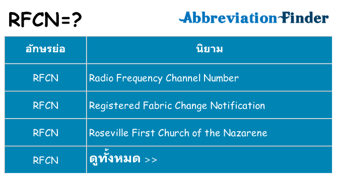 อะไรไม่ rfcn ถึง
