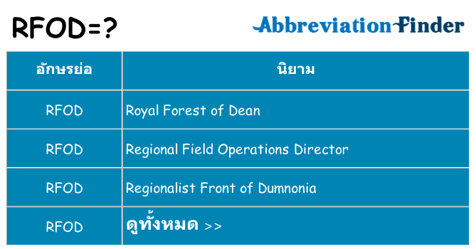 อะไรไม่ rfod ถึง