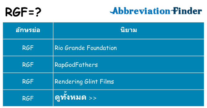 อะไรไม่ rgf ถึง