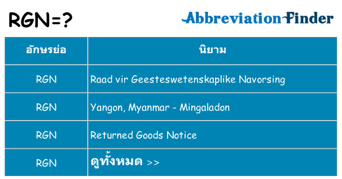 อะไรไม่ rgn ถึง