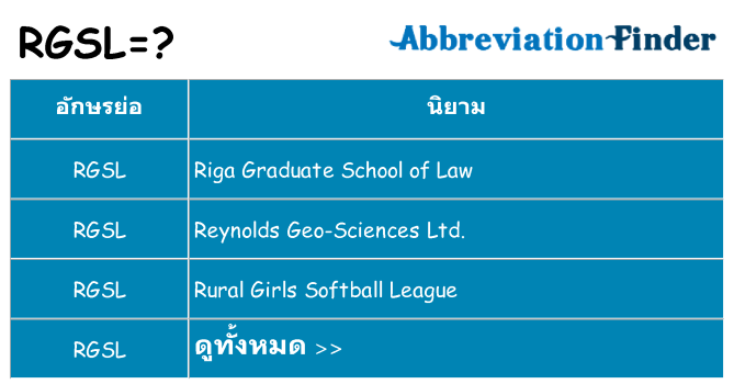 อะไรไม่ rgsl ถึง