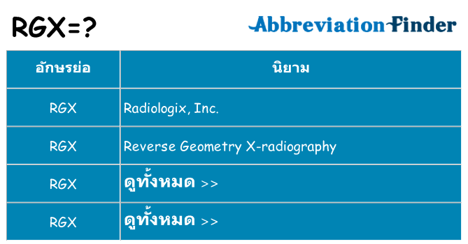 อะไรไม่ rgx ถึง