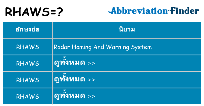 อะไรไม่ rhaws ถึง