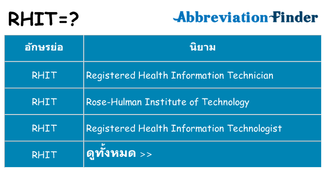 อะไรไม่ rhit ถึง