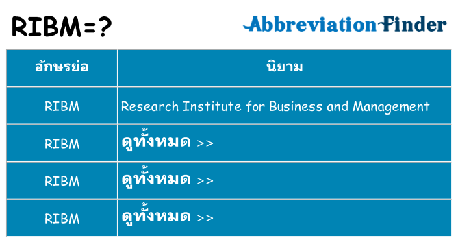 อะไรไม่ ribm ถึง