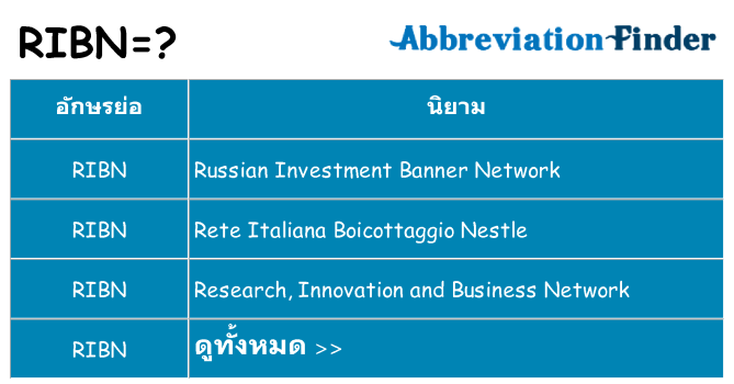 อะไรไม่ ribn ถึง