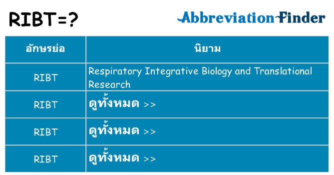 อะไรไม่ ribt ถึง