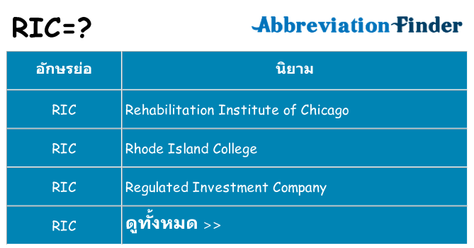 อะไรไม่ ric ถึง