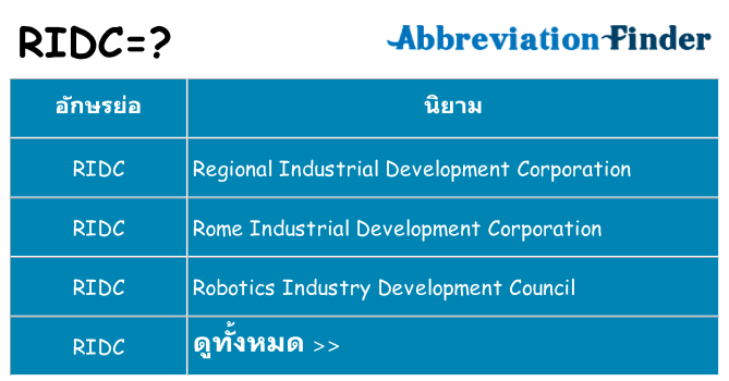 อะไรไม่ ridc ถึง