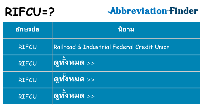อะไรไม่ rifcu ถึง