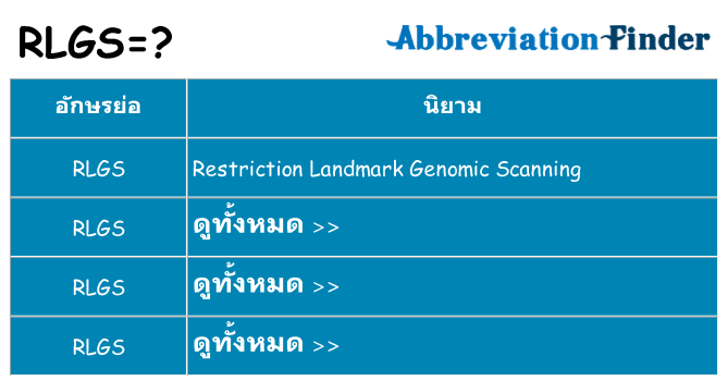 อะไรไม่ rlgs ถึง