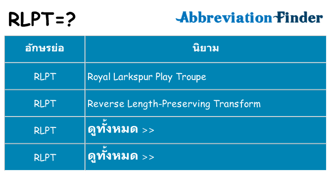 อะไรไม่ rlpt ถึง