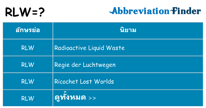 อะไรไม่ rlw ถึง