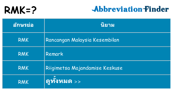 อะไรไม่ rmk ถึง