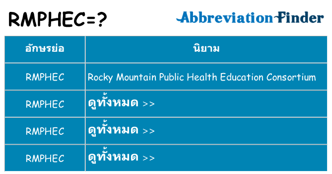 อะไรไม่ rmphec ถึง