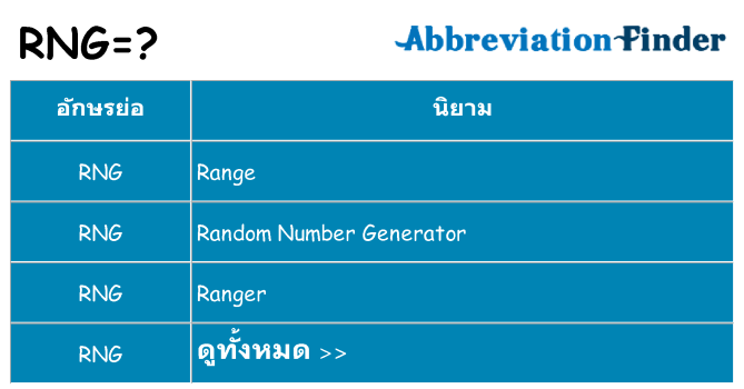 อะไรไม่ rng ถึง