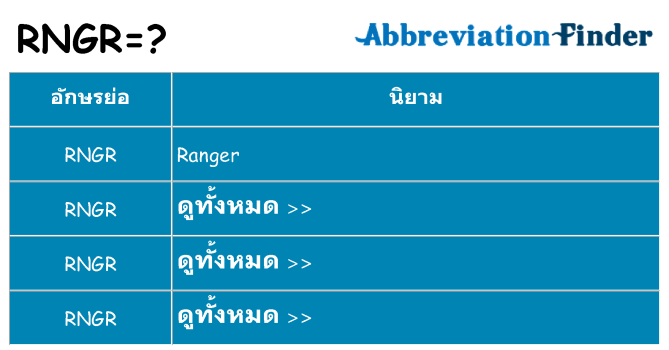 อะไรไม่ rngr ถึง