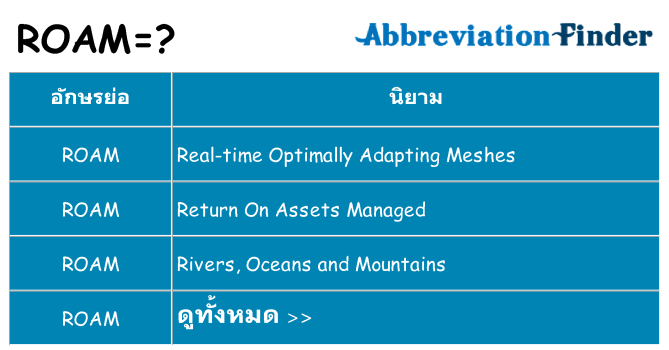 อะไรไม่ roam ถึง