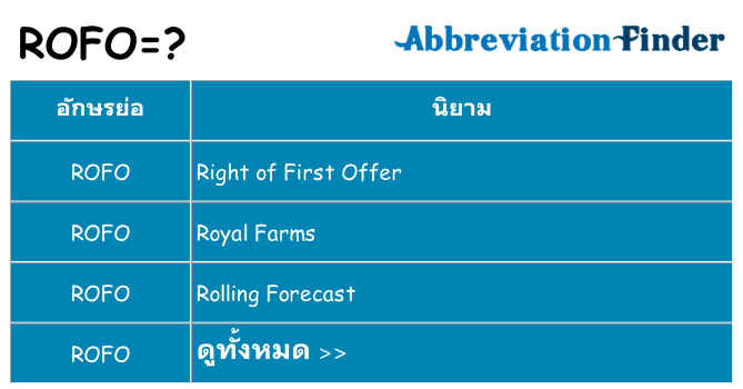 อะไรไม่ rofo ถึง