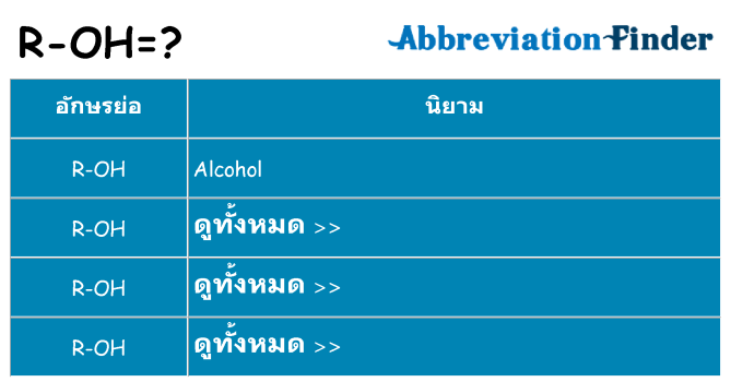 อะไรไม่ r-oh ถึง