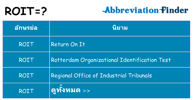 อะไรไม่ roit ถึง