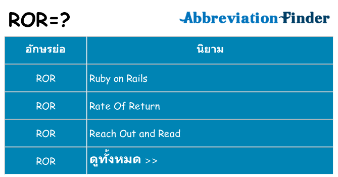 อะไรไม่ ror ถึง