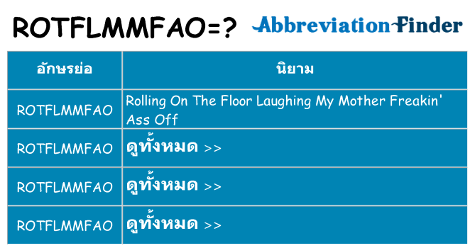 อะไรไม่ rotflmmfao ถึง