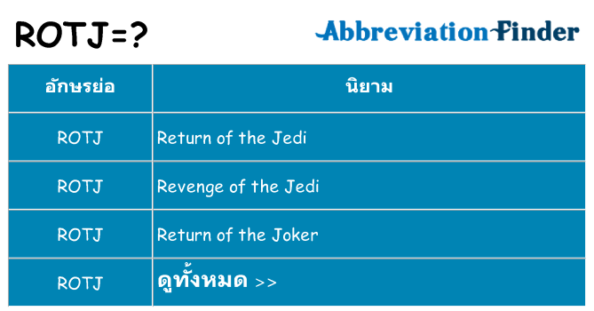 อะไรไม่ rotj ถึง